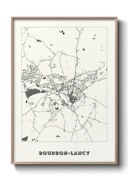 Une affiche de carte sur Bourbon-Lancy