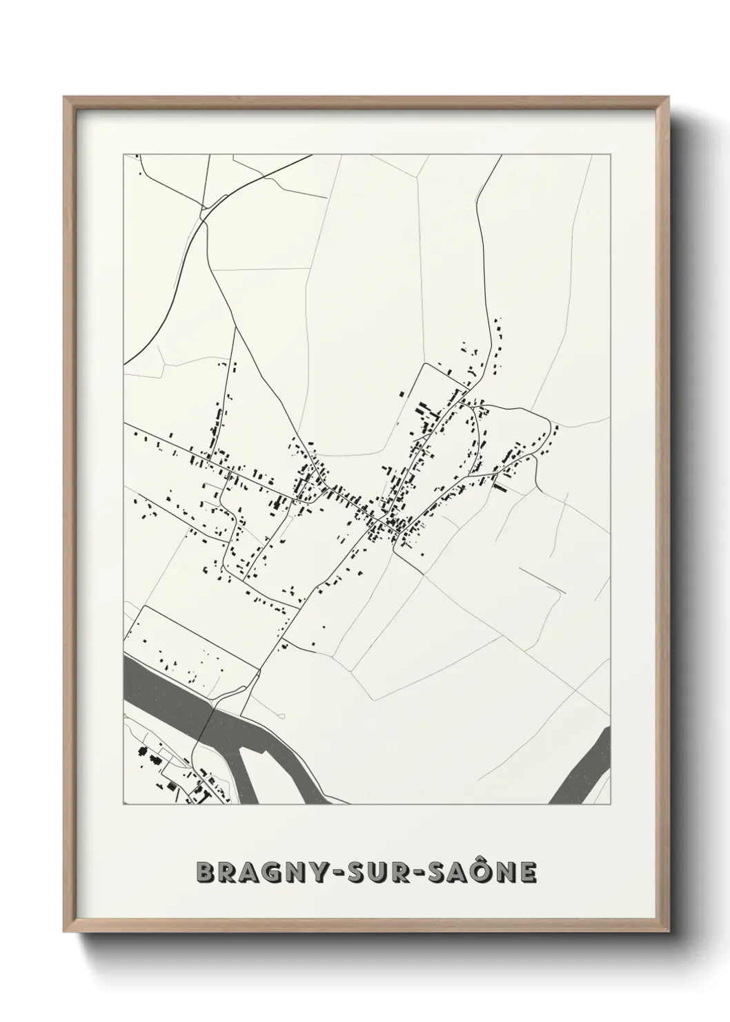 Un poster carte Bragny-sur-Saône