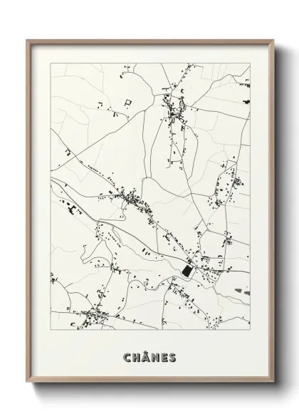 Une affiche de carte sur Chânes