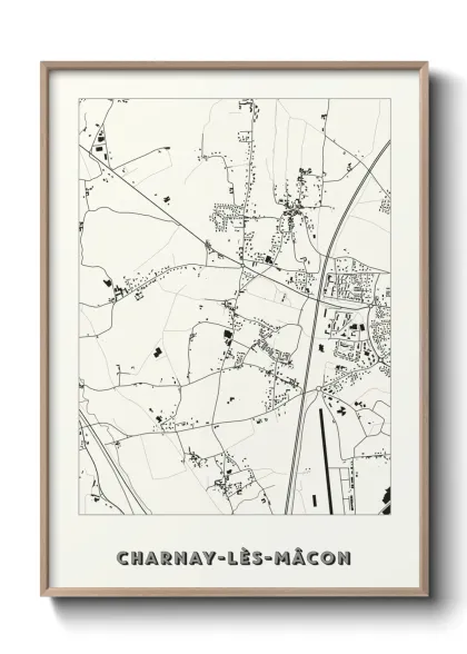 Une affiche de carte sur Charnay-lès-Mâcon