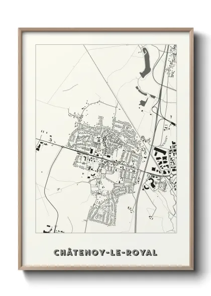 Une affiche de carte sur Châtenoy-le-Royal