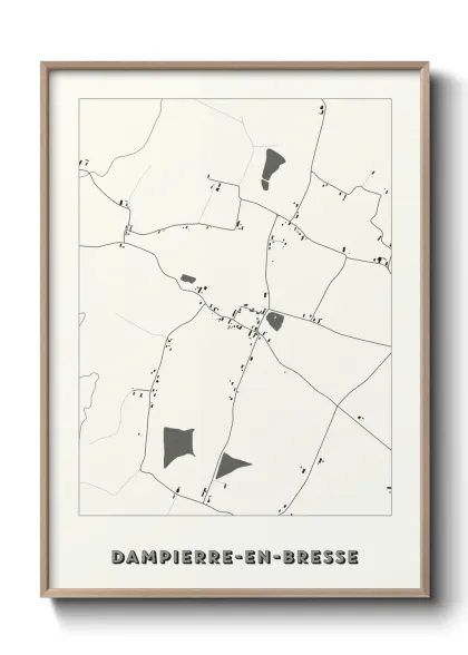 Une affiche de carte sur Dampierre-en-Bresse