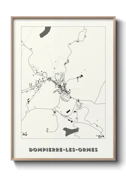 Une affiche de carte sur Dompierre-les-Ormes