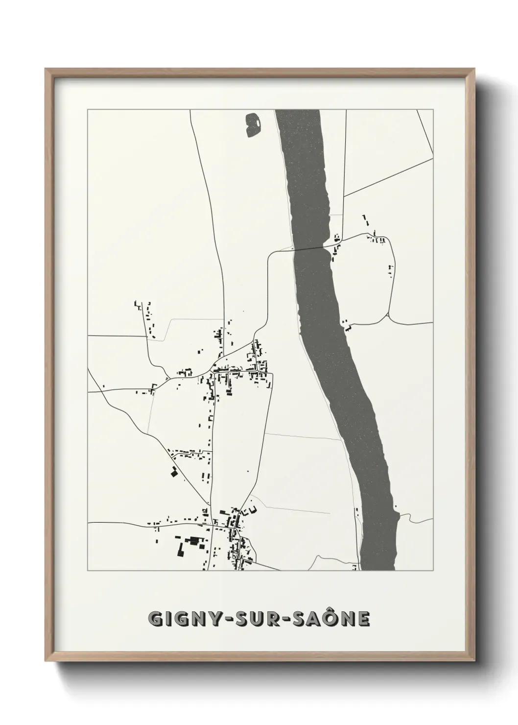 Un poster carte Gigny-sur-Saône