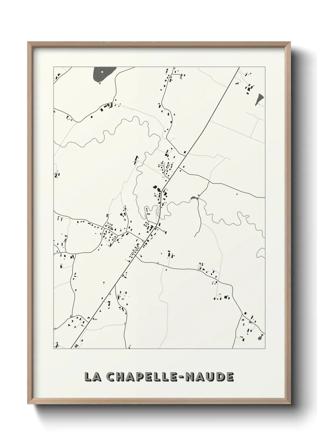 Un poster carte La Chapelle-Naude