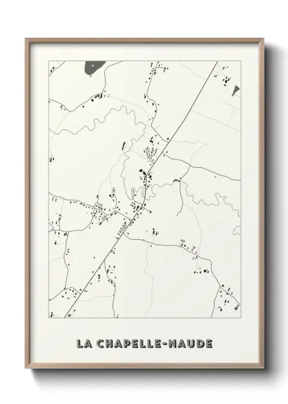Une affiche de carte sur La Chapelle-Naude