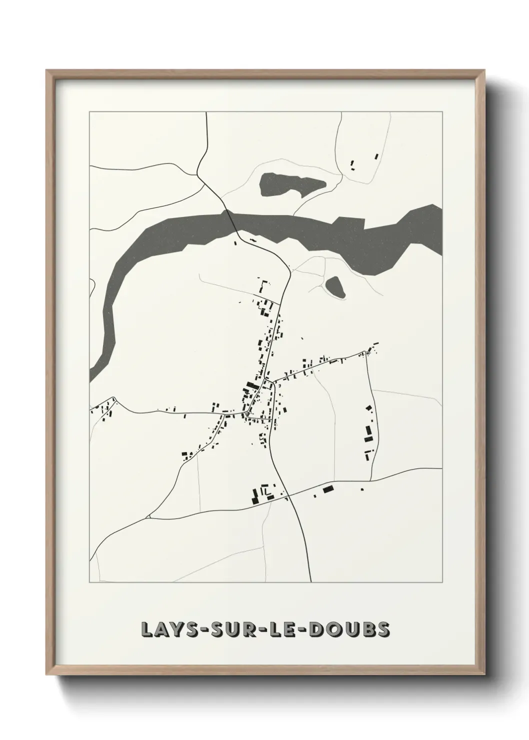 Un poster carte Lays-sur-le-Doubs