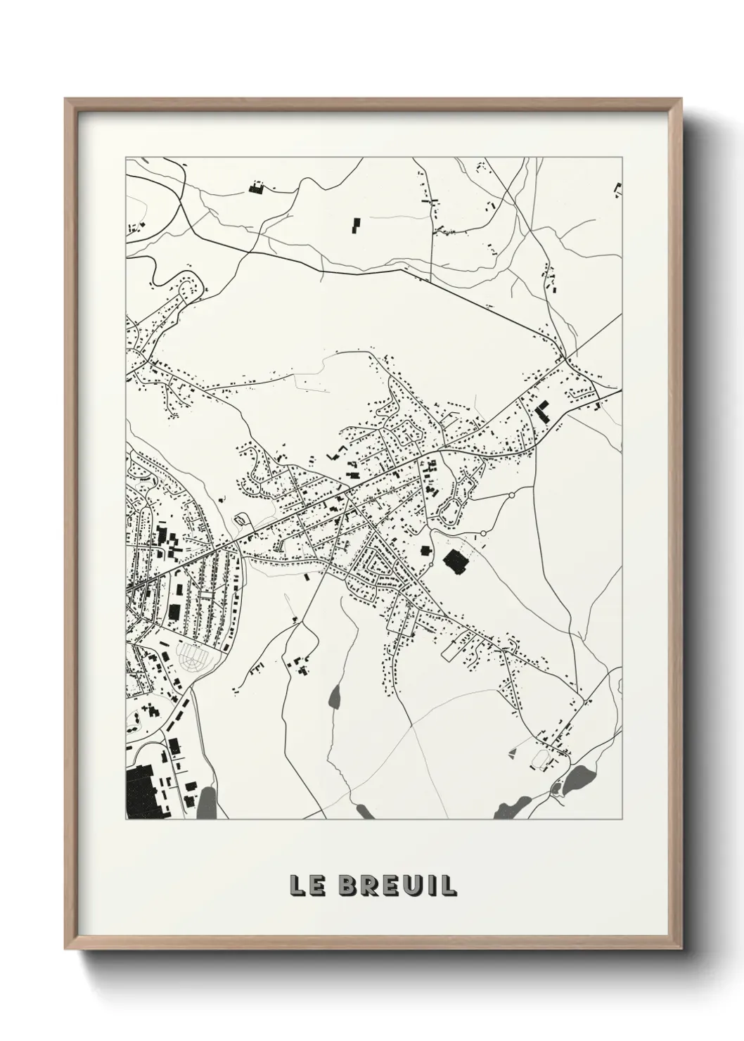 Un poster carte Le Breuil