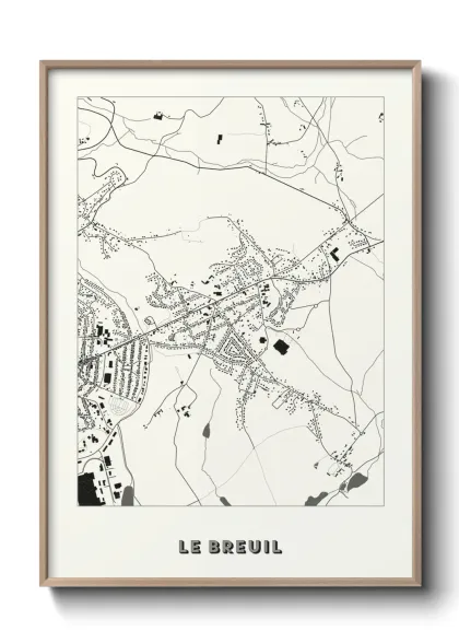 Une affiche de carte sur Le Breuil