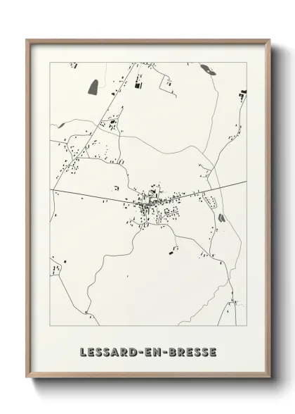 Une affiche de carte sur Lessard-en-Bresse