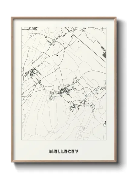 Une affiche de carte sur Mellecey