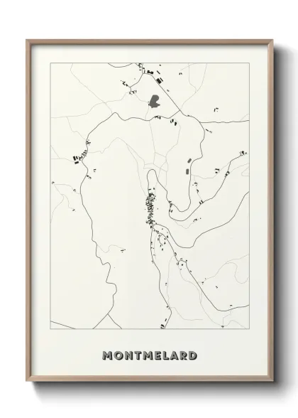 Une affiche de carte sur Montmelard