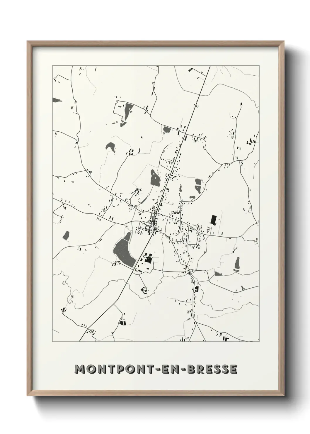 Un poster carte Montpont-en-Bresse
