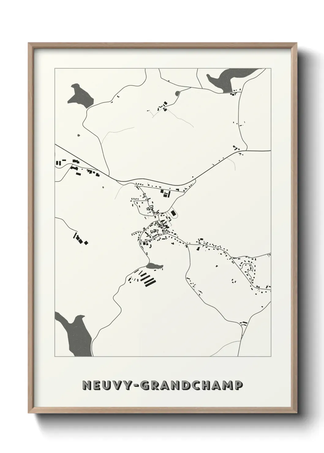 Un poster carte Neuvy-Grandchamp