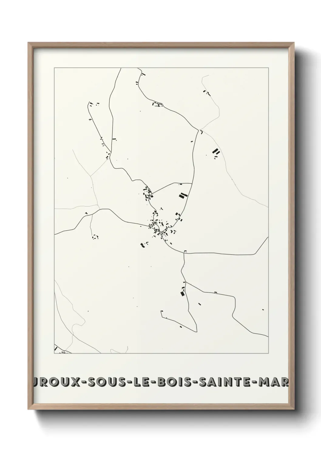Un poster carte Ouroux-sous-le-Bois-Sainte-Marie