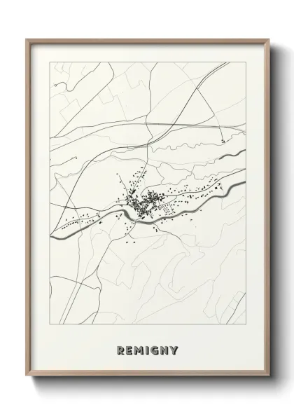 Une affiche de carte sur Remigny