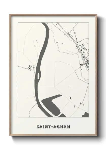 Une affiche de carte sur Saint-Agnan