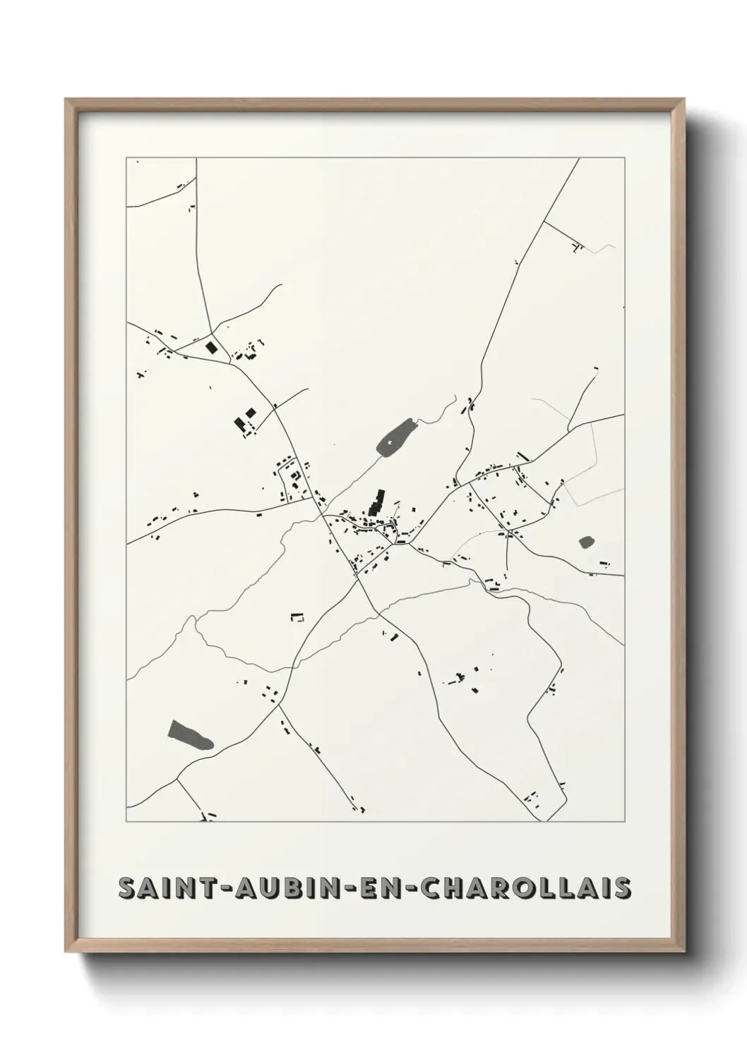 Un poster carte Saint-Aubin-en-Charollais