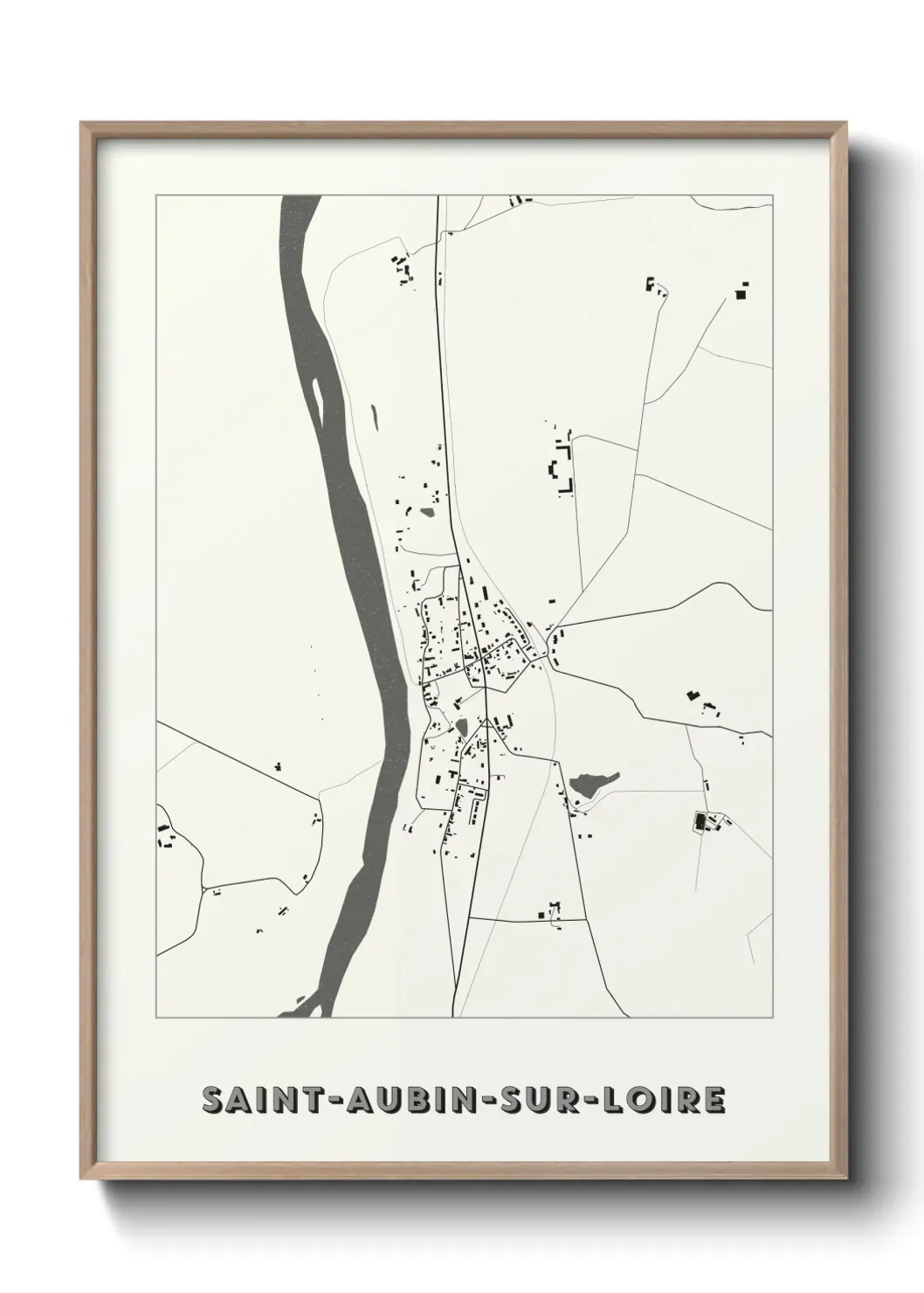 Un poster carte Saint-Aubin-sur-Loire