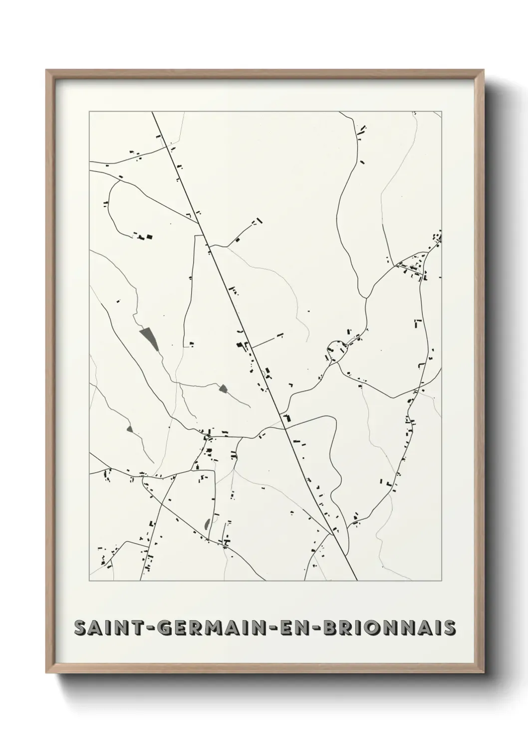 Un poster carte Saint-Germain-en-Brionnais