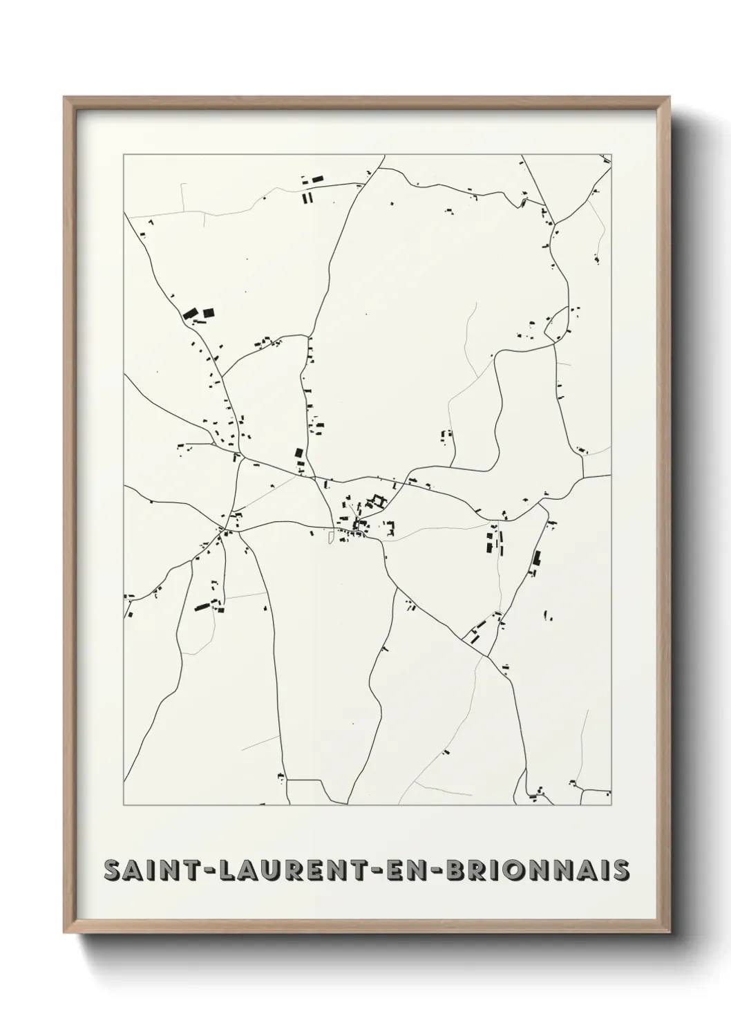 Un poster carte Saint-Laurent-en-Brionnais