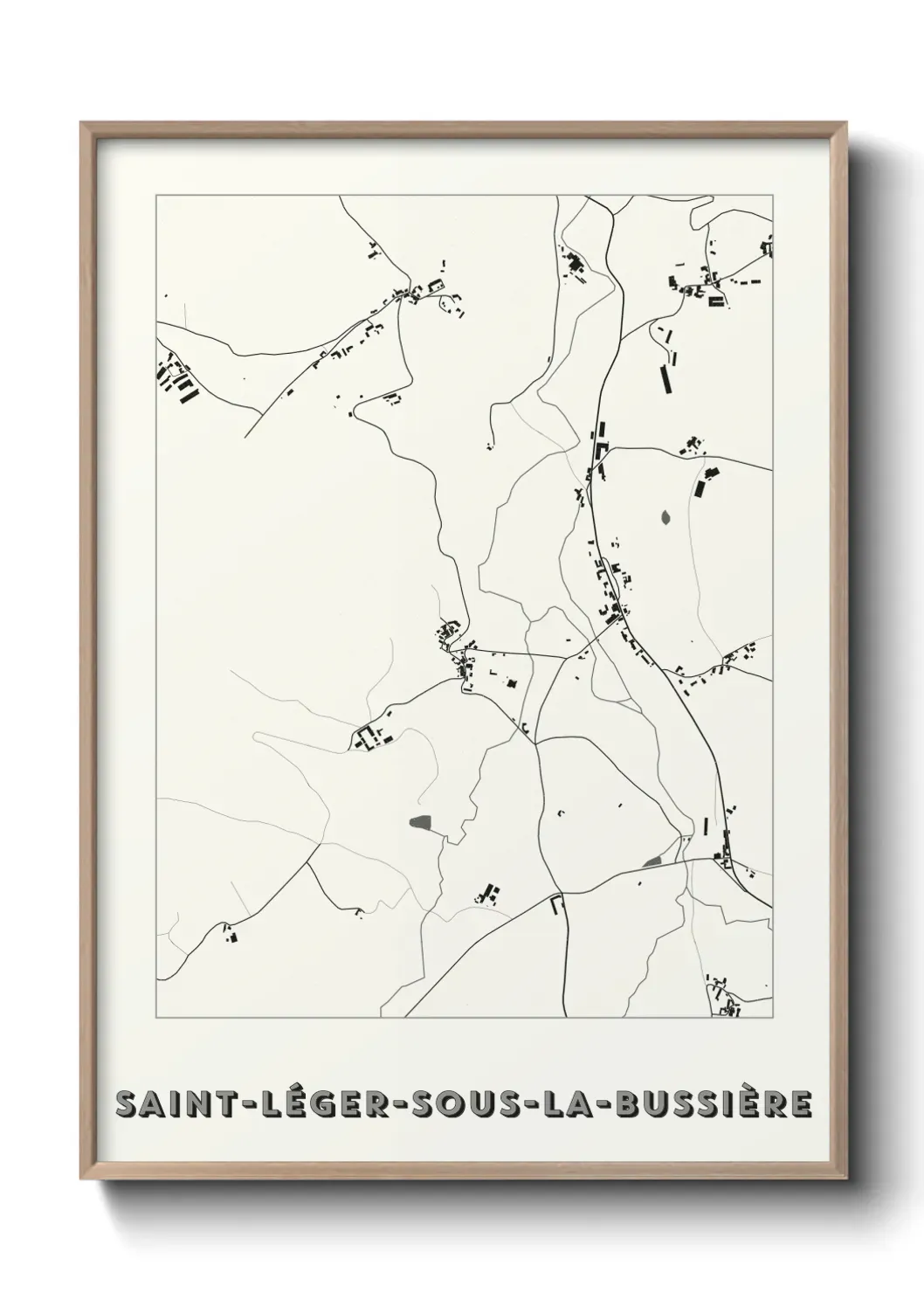 Un poster carte Saint-Léger-sous-la-Bussière