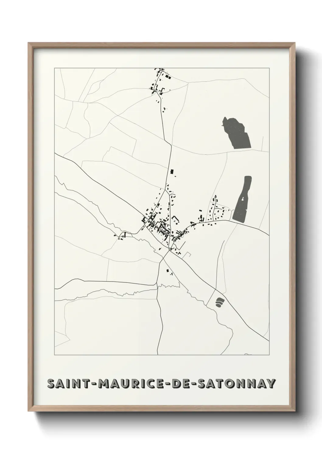 Un poster carte Saint-Maurice-de-Satonnay