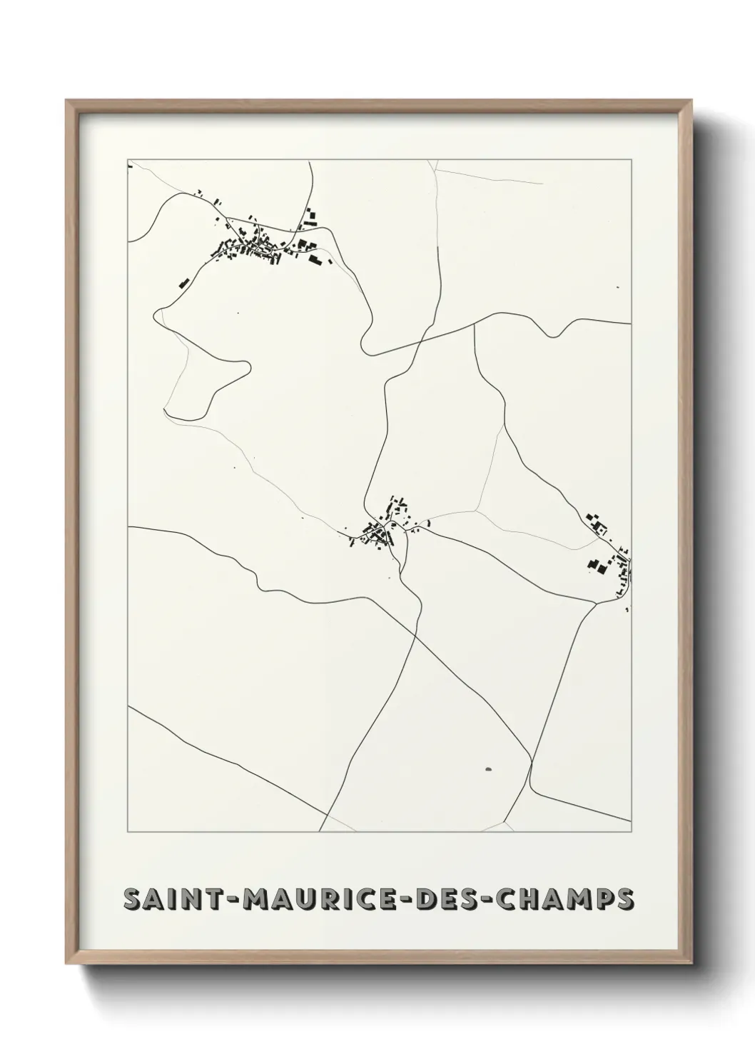 Un poster carte Saint-Maurice-des-Champs