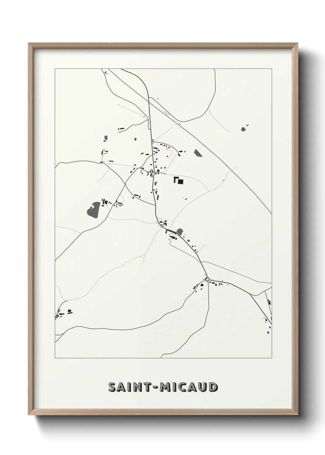 Un poster carte Saint-Micaud