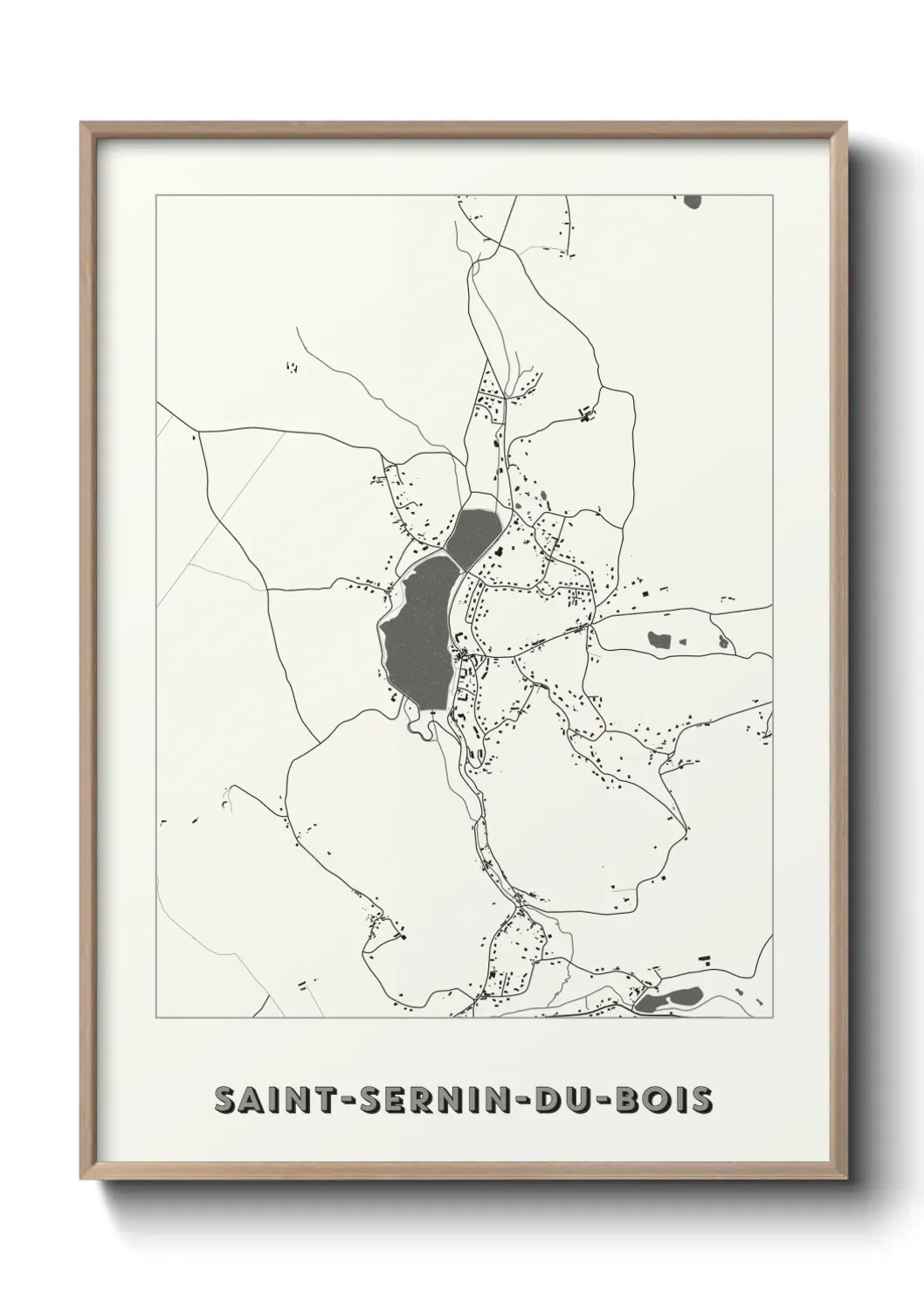 Un poster carte Saint-Sernin-du-Bois