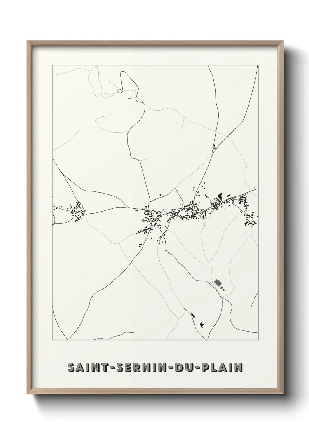Un poster carte Saint-Sernin-du-Plain