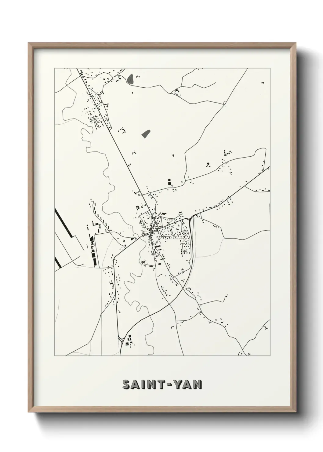Un poster carte Saint-Yan