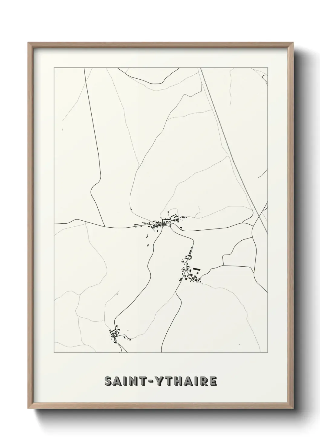 Un poster carte Saint-Ythaire