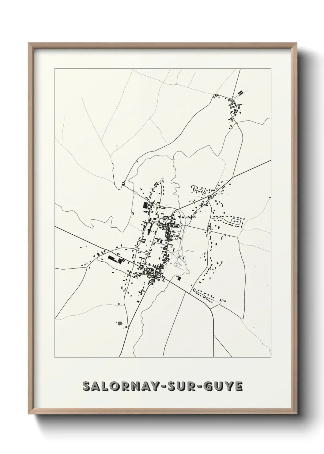 Un poster carte Salornay-sur-Guye
