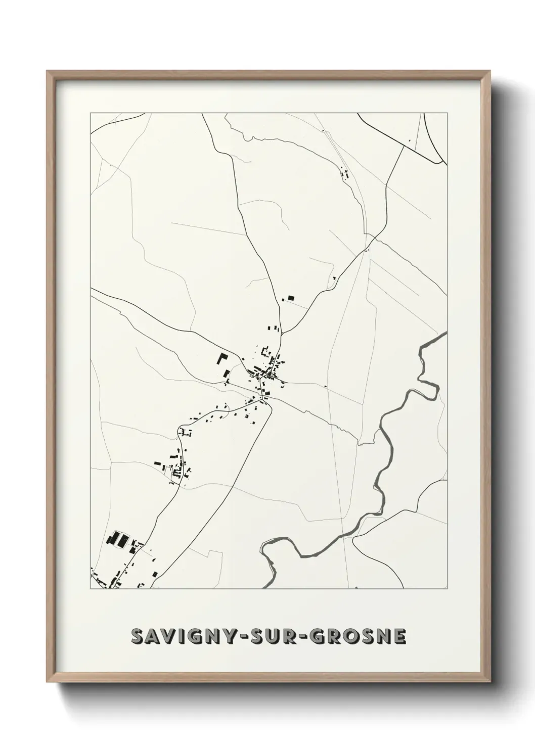 Un poster carte Savigny-sur-Grosne