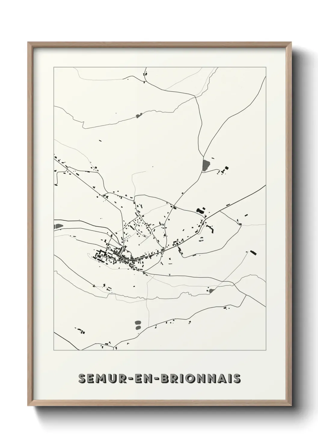 Un poster carte Semur-en-Brionnais