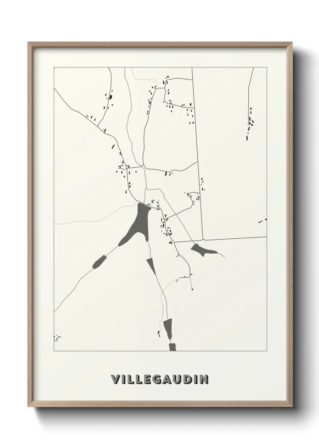 Un poster carte Villegaudin