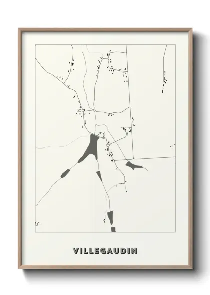 Une affiche de carte sur Villegaudin