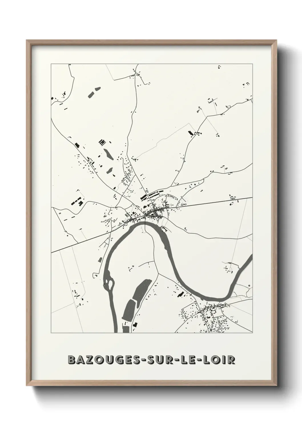 Un poster carteBazouges-sur-le-Loir