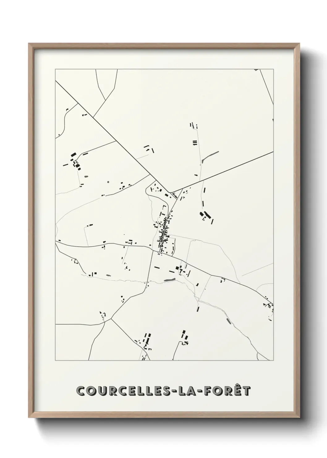 Un poster carte Courcelles-la-Forêt
