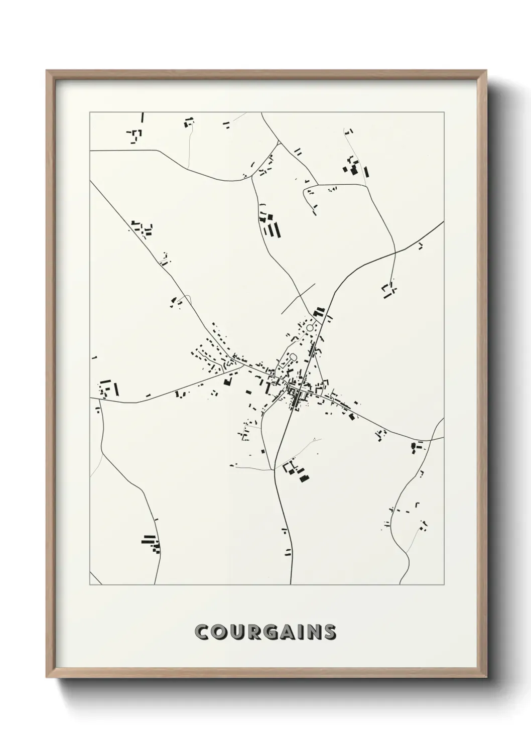 Un poster carte Courgains
