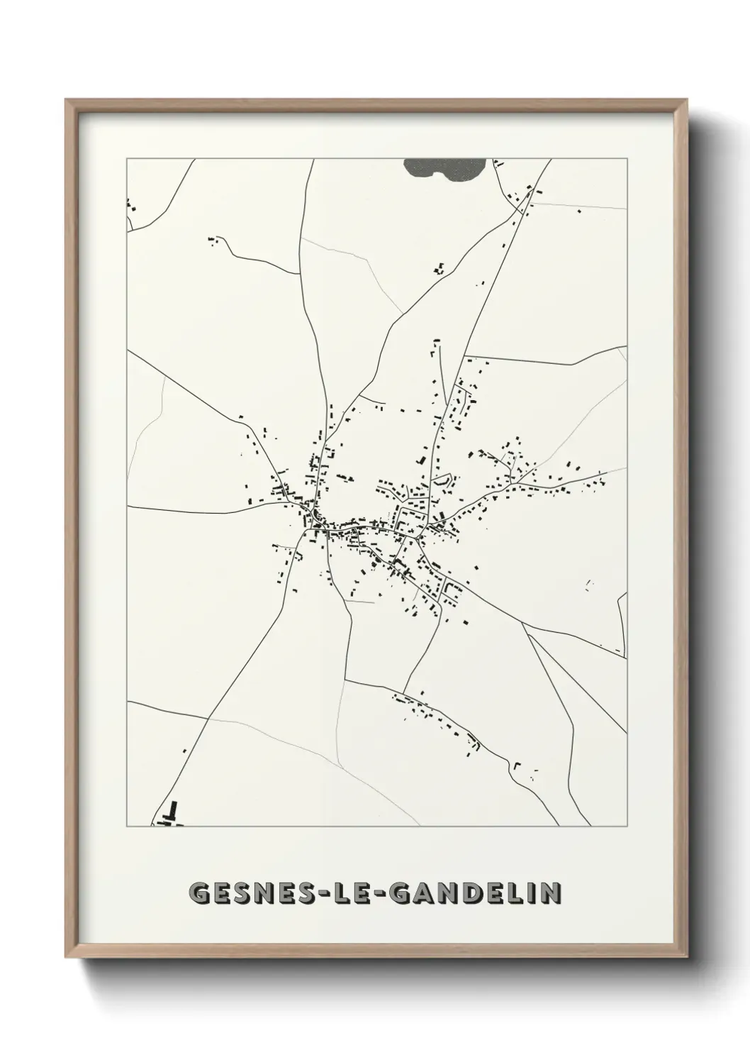 Un poster carte Gesnes-le-Gandelin