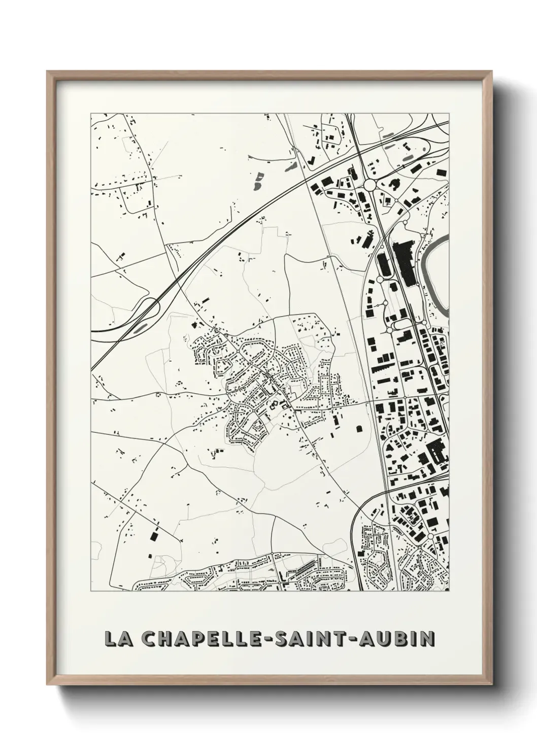 Un poster carte La Chapelle-Saint-Aubin