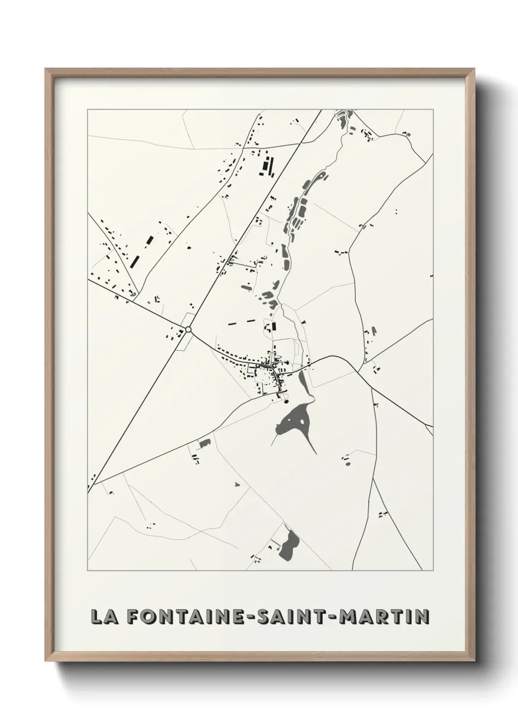 Un poster carte La Fontaine-Saint-Martin