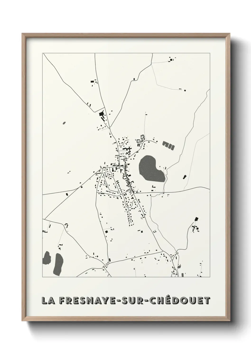 Un poster carte La Fresnaye-sur-Chédouet