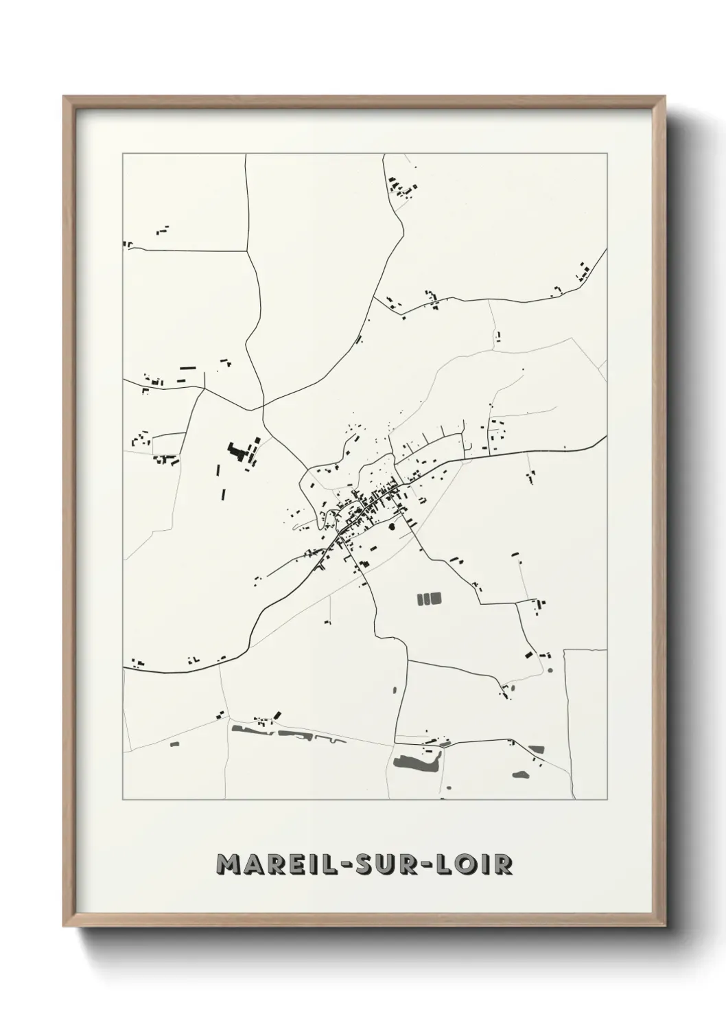 Un poster carte Mareil-sur-Loir