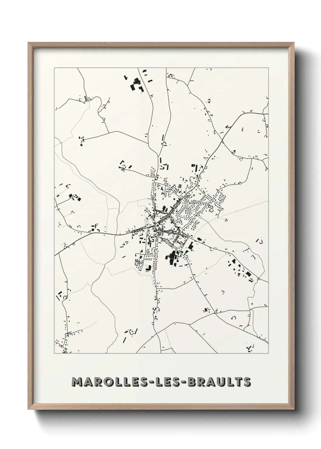 Un poster carte Marolles-les-Braults