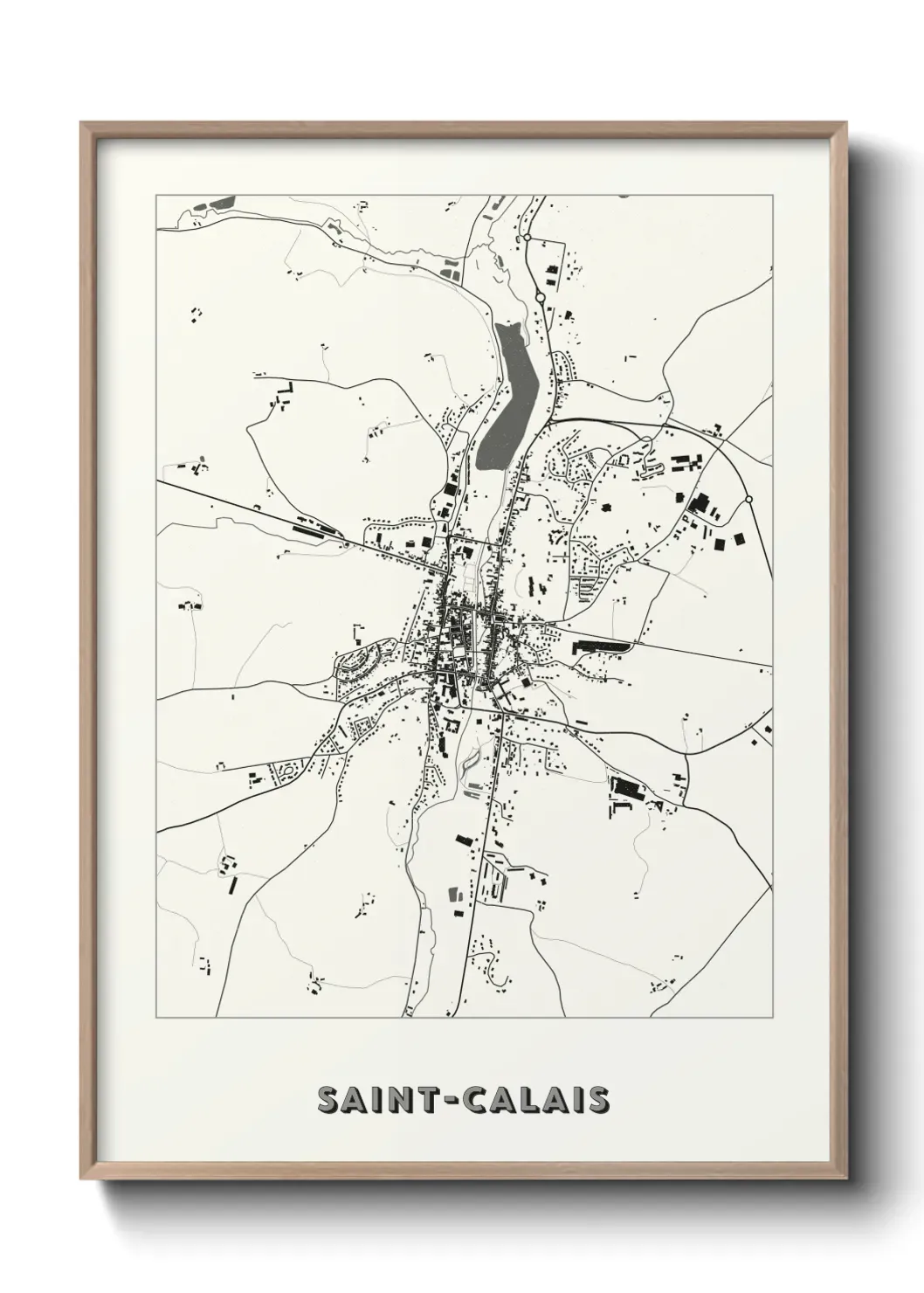 Un poster carte Saint-Calais