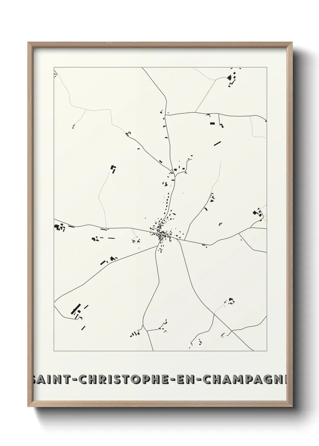Un poster carte Saint-Christophe-en-Champagne