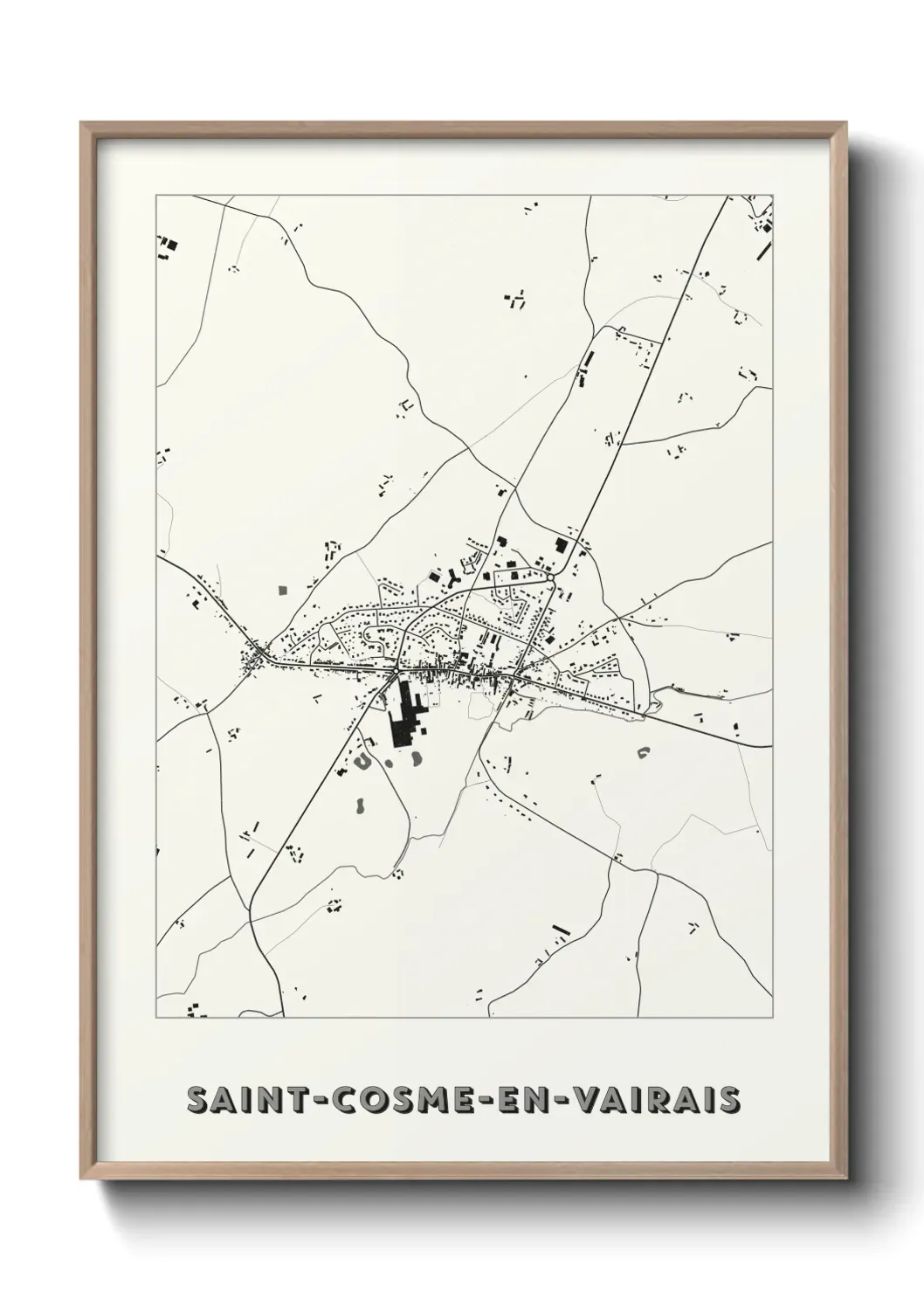 Un poster carte Saint-Cosme-en-Vairais
